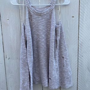 HOLLISTER KNITTED OFF THE SHOULDER SWEATER